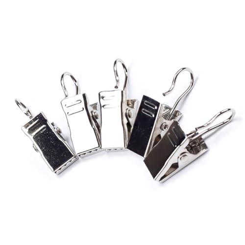 Anillas para cortinas de hierro con clips resistentes Didiseaon plata de 100 uds 6