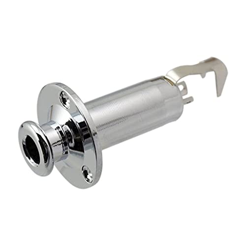 Hellery 6.35mm1 / 4インインエンドピンジャックジャックソケットオーディオアダプターにギター, 銀