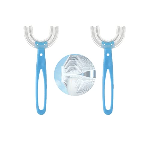2 Pièces brosses à dents en forme de U pour enfant - Nettoyage des dents à 360° - En silicone de qualité alimentaire - Pour le nettoyage des dents des enfants (6-12 ans) Cover