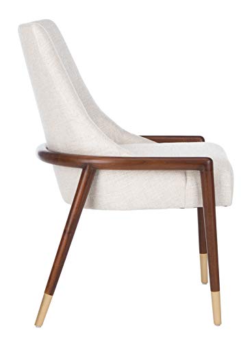 Safavieh Couture Home Collection Brennan Mid-Century Cream Accent Chair (Fully Assembled) Sfv9019A #TOP5