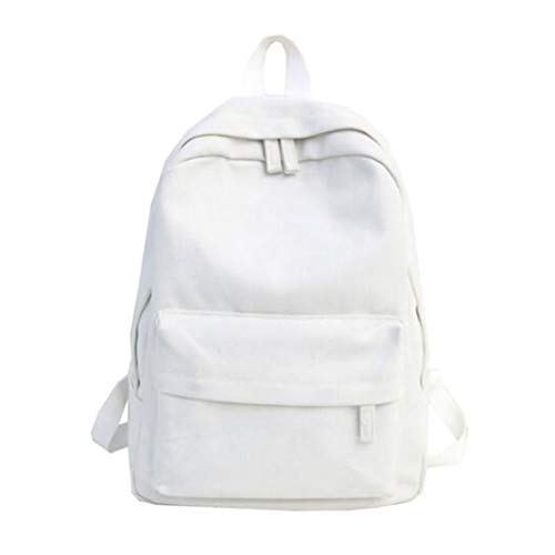 TENDYCOCO Mochila clásica de Moda de Lona Blanca Bolsa de Multifuncional