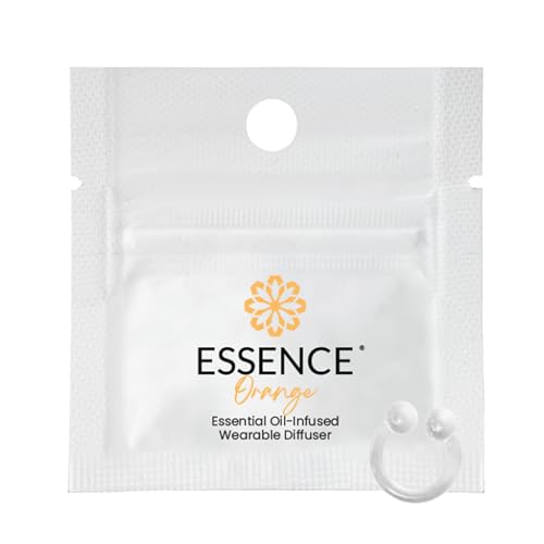 Essence Wearable Aromatherapy Nasal Diffuser – Orange Essential Oil Nose Ring Silicone Inhaler for Stress & Mood Support - Made in USA & Travel-Friendly