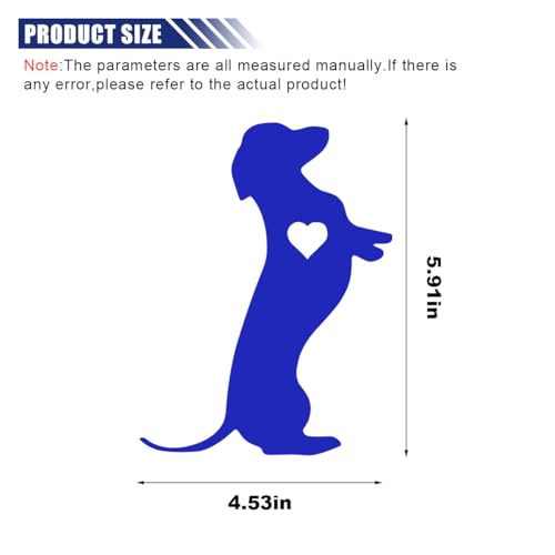 Image of 5.5 inch Dachshund Heart Dog Vinyl Decal, Waterproof Car Bumper Sticker for Car, Truck, Wall, Laptop (Blue)