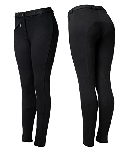 Astile Jodhpur - Pantaloni da equitazione da donna, elasticizzati, colore: Nero, Nero , UK 10(28'')