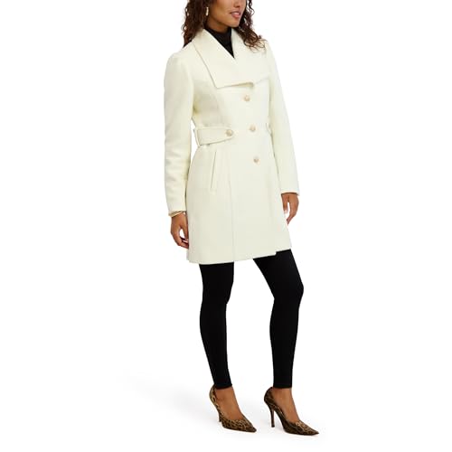 kensie Women's Outerwear Button Up Twill Wool Coat3