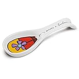 EGAN - Poggiamestolo PAF11T/S in Porcellana Bianca con Motivo Colorato, 3,5X7,5X21,5 cm | Adatto a Lavastoviglie e Microonde