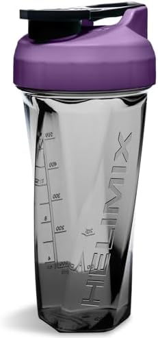 Helimix 2.0 Vortex Blender Shaker Bottle Holds upto 28oz | No Blending Ball or Whisk | USA Made | Portable Pre Workout Whey Protein Drink Shaker Cup | Mixes Cocktails Smoothies Shakes | Top Rack Safe