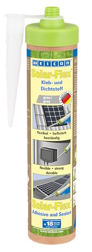 WEICON Green Tube Solar-Flex, 280 ml, adhesivo para panel solar, adhesivo solar para paneles solares, cartucho de cartón 100% reciclable, reutilizable, gris