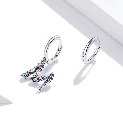 Pendientes de aro Huggie de plata con circonitas el regalo ideal para niñas 6