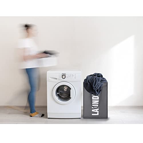 Maxsilan 50L Laundry Basket with Extended Handle, Collapisable Laundry Bag, Foldable Laundry Hamper, Folding Washing Storage Bin, Dark Grey - Cosy Home Interiors Maxsilan 50L Laundry Basket with Extended Handle, Collapisable Laundry Bag, Foldable Laundry Hamper, Folding Washing Storage Bin, Dark Grey - Image 6