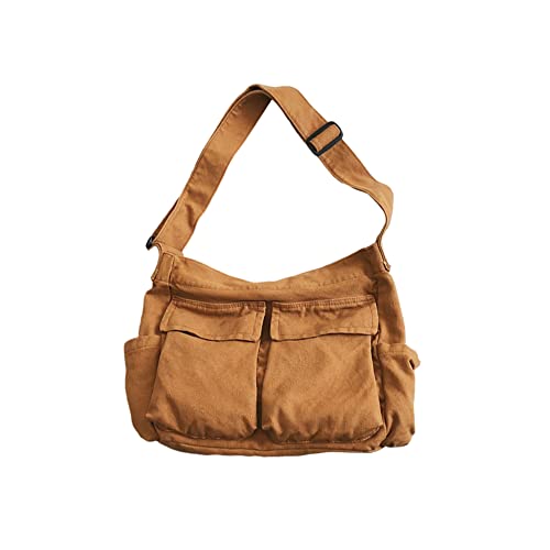 Image of Women Shoulder Bags Canvas Tote Bag Handbag Large Hobo with Pockets Work Bags for Women and Men
