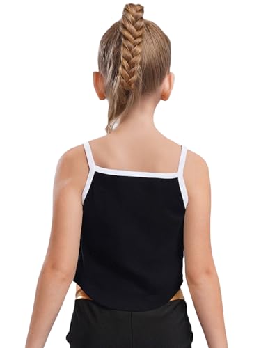 Kids Girls Alphabet Tank Top Contrast Trim Sleeveless Vest Cropped Spaghetti Strap Camisole Casual Outdoor Wear2