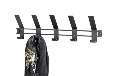 Patère murale noire chic HAKU en métal rigide 52 cm de long