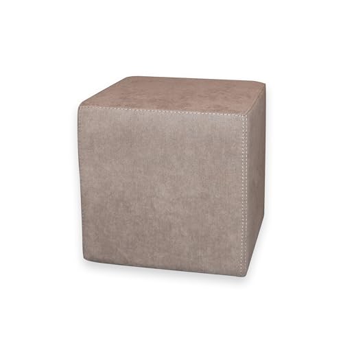 Betten-ABC KUBI Sitzhocker Sitzwürfel Bodenkissen Fußhocker 40x40x40 cm fünf Farben Wohnzimmer, Kinderzimmer, Gästezimmer oder Fluri (Farbe: Taupe)