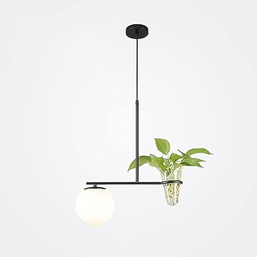 Lustre nordique industriel pour salon et chambre avec pot de plante