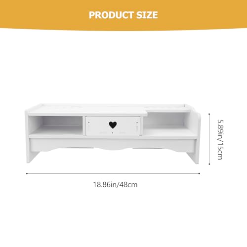 Elevador para Monitor de Computadora de PVC Blanco para Oficina, Diseño Simple y Práctico, Organizador de Escritorio miniatura 2