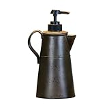 Park Designs Antique Style Tin Coffee Pot Resin Soap or Lotion Dispenser Silver 7.5