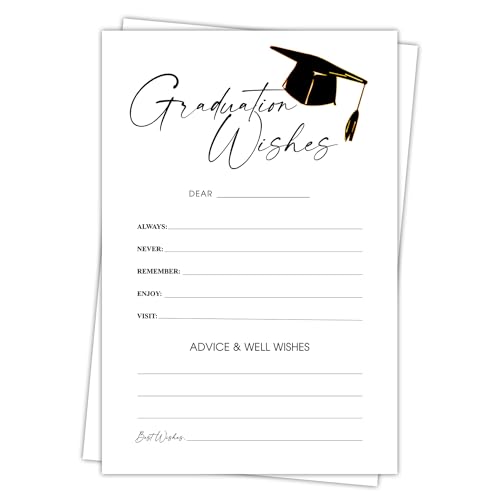 bxtala Modern Graduation Advice and Well Wishes Cards, Junior High School College University Master Grad Wishes Cards, Sorority Party Event Supplies Set of 20 - B05