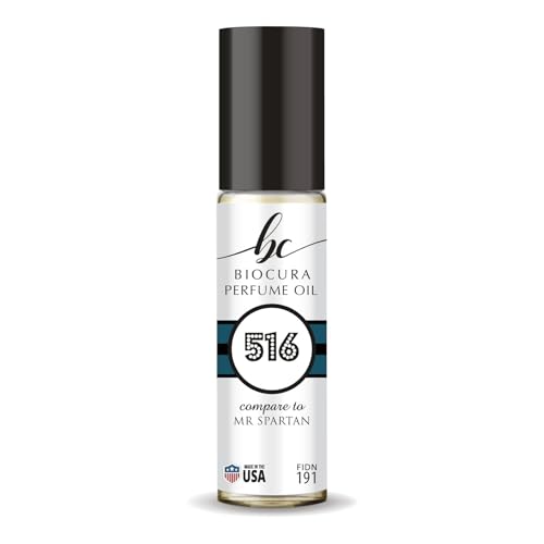 BIOCURA BC Perfume 516 Inspired by Mr. Spartan For Men Replica Fragrance Body Oil Dupes Alcohol-Free Sample Travel Size Concentrated Long Lasting Roll-On 0.3 Fl Oz/10ml