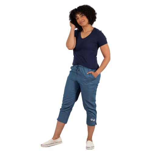 Denim Paw Print Capri Pants