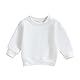 ESSECMBS Kleinkind Baby Jungen Daliy Sweatshirt Kleidung Langarm Rundhalsausschnitt Einfarbig Oberteile Kleiner Junge Frühling Herbst Baumwolle Hemd Kleidung (Weiß, 0-6 Months)