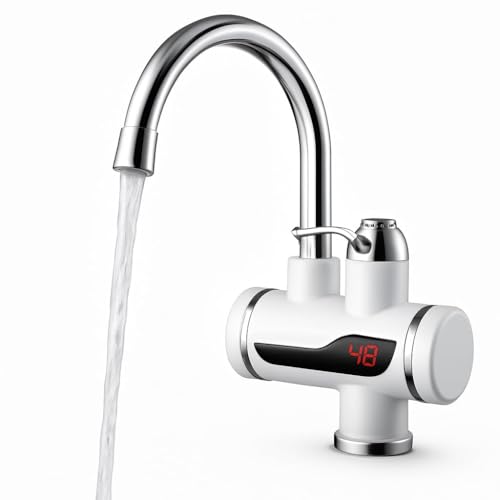 Drumstone Tap Geyser Instant Water Heater | 3000W Fast Heating | Temperature Display | Kitchen & Bathroom Use | Energy Efficient | Safe Auto Cut-off | Easy Installation | Silver