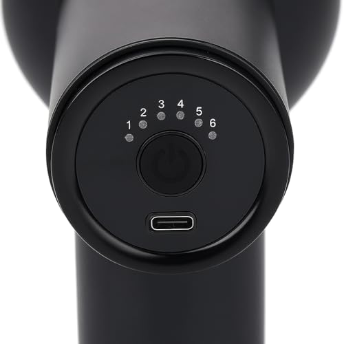 Image of Kmils Rechargeable Handheld Body Massager, Deep Tissue Electric Massage Gun with 5 Interchangeable Heads & USB Cable, Portable Muscle Pain Relief Massager for Neck, Back, Legs, Shoulders (Black)