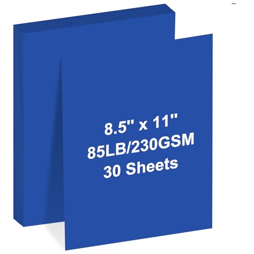 Cardstock 8.5 x 11 30 Sheets Cardstock Paper 85 lb/230 gsm Blue Card Stock for Printer Drawing Gift tags Invitations Cards etc (Royal blue 30 Sheets)