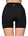 Yogalicious Ultra Soft Lightweight Hi Rise Shorts with Side Pocket - High Waist Yoga Shorts - Black - Medium