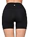 Yogalicious Ultra Soft Lightweight Hi Rise Shorts with Side Pocket - High Waist Yoga Shorts - Black - Small