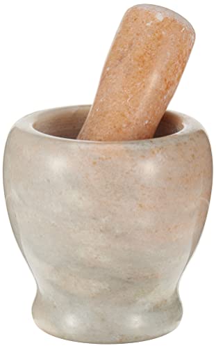 Royalford Pestle & Mortar Set | Premium Marble Grinder Sturdy Mixing Bowl for Garlic Grinder Spices Herb Crusher Durable Long-Lasting Easy Cleaning