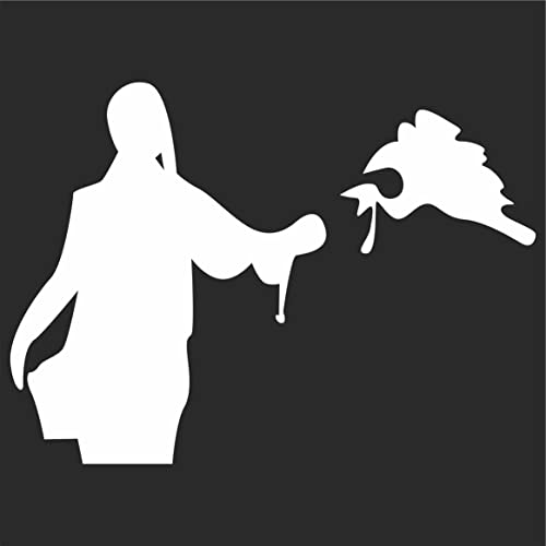 Indigos Ug Car Sticker - Bumper - Decal - Jdm - Die Cut - Lady Falconer And Falcon Hawk Falconry Sticker - White - 121Mmx88Mm #TOP14