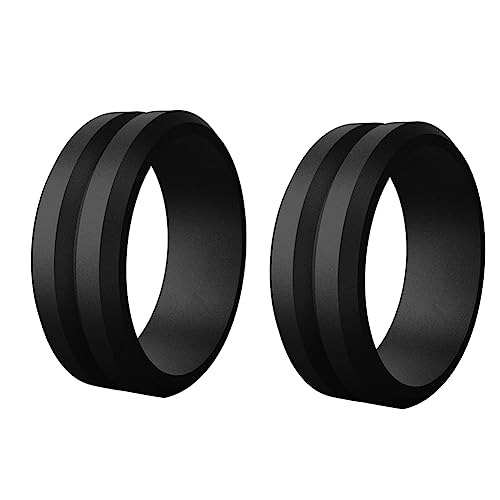 Sxmrmnx 2 anillos de boda de silicona de 8 mm populares de 7 a 14 tamaños para deportes al aire libre, 12 unidades, Gel de sílice
