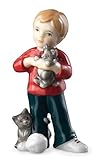 Royal Copenhagen Figur Kind stehend mit Kätzchen