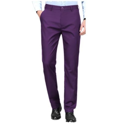 Men's Dress Pants Slim Expandable Waist Fit Flat Front Pant Work to Weekend Pant