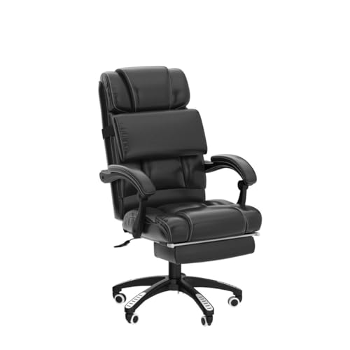 Blisswood Executive Office Chair With Footrest, Lumbar Support Ergonomic Recliner Computer Desk Chair Adjustable Back Rest Heavy Duty 360° Swivel Chair Black for Home Office (Black)