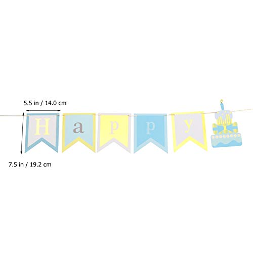 Amosfun 7 Unidades Coloridas de Feliz AniversÃ¡rio Banner de Parede de AniversÃ¡rio Pendurado Decrem