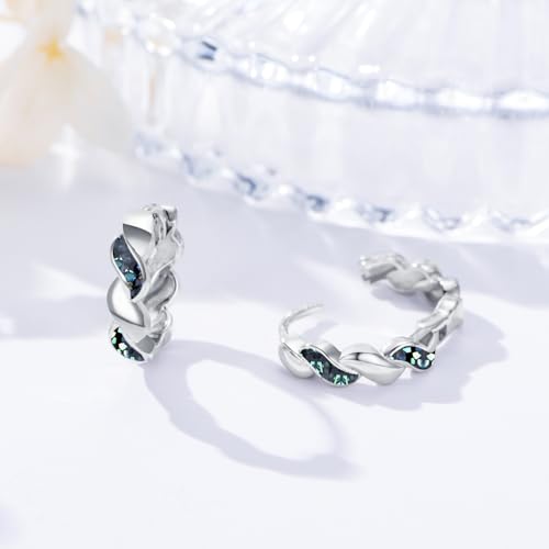 Gothic Hoop Earrings 925 Sterling Silver Black Hoop Earrings Jewelry Birthday Gifts for Men Women2