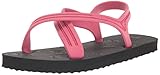 FLOJOS Original Unisex Flat Sandal, Pink/Black, Men's 13 / Women's 14