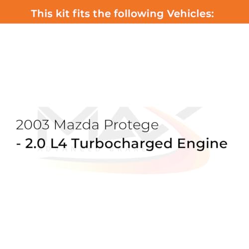 Image of Max Advanced Brakes Front & Rear Brake Kit Compatible With 2003 Mazda Protege w /2.0 L4 Turbocharged Engine Replacement Geomet Coated OE Disc Brake Rotors and Ceramic Brake Pads