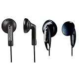 Product 1: Fácil uso Panasonic Rp-Hv094, Auriculares Botón con Cable In-Ear (Headphone Sonido Estéreo para Móvil, Mini Jack 3.5Mm), Negro + Philips Audio She1350/00 Auriculares Intrauditivos, Modelo 2018/2019, Negro