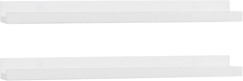Miniatura 7 de Wallniture Denver - Estantería flotante blanca de 17 pulgadas y repisa para cuadros para decoración de habitación de niños y estantes de guardería