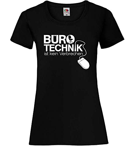 Bürotechnik ist kein Verbrechen Frauen Lady-Fit T-Shirt Schwarz M