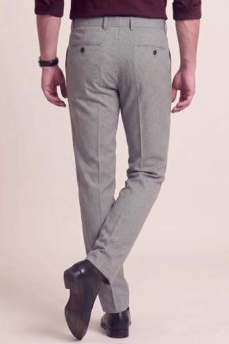 Image of Peter England Men's Premium Formal Stretchable Knit Super Slim Fit Trouser | Comfort Lycra | 360-Degree Stretch