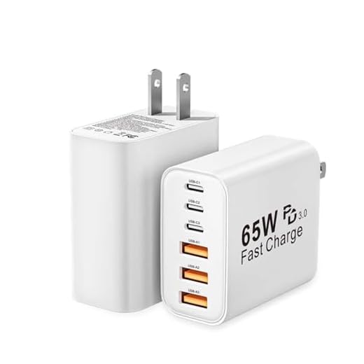 USB C Charger Block, 2-Pack 65W 6-Port USB C Wall Charger iPhone Charger Fast Charging PD Power Adapter+QC Wall Plug Multiport Type C Brick Chargers for iPhone 16 15 14 13 12 11 Pro Max XS,Samsung