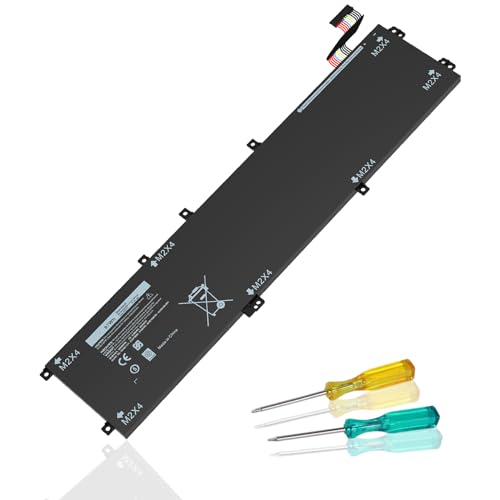 6GTPY 11.4V 97Wh Batteria di ricambio per laptop Dell XPS 15-9560 15-9550 15-9570 15-7590 Precision 5520 5530 5540 5510 Vostro 7500 4GVGH 1P6KD 5XJ28 GPM03 P56F Sostituzione per Dell XPS 9560