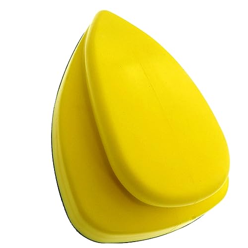 Alipis Triangle Manual Grinding Disk Black Yellow Sandpaper Polishing Pad Durable Hook Loop Backing for Automotive and Sanding Comfortable Grip for Efficient