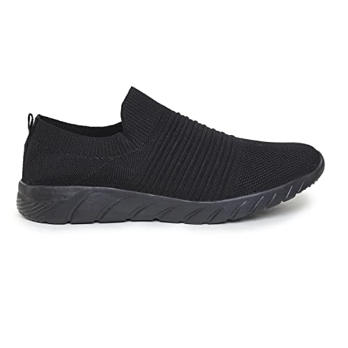Image of SKITTER Men's Lightweight Slip-On-Shoes Polyester Material Black Color Footwear (GN-110)