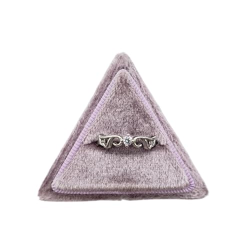 OJEVMLFVQ Ring Box 5pcs Jewelry Packaging Box In Velvet Triangle For Ring Fashionable Women(PURPLE)