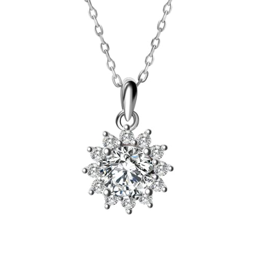 Collier moissanite femme pendentif argent sterling chaîne fine D